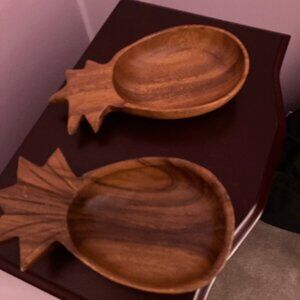 Set OF Two Wooden Bowls